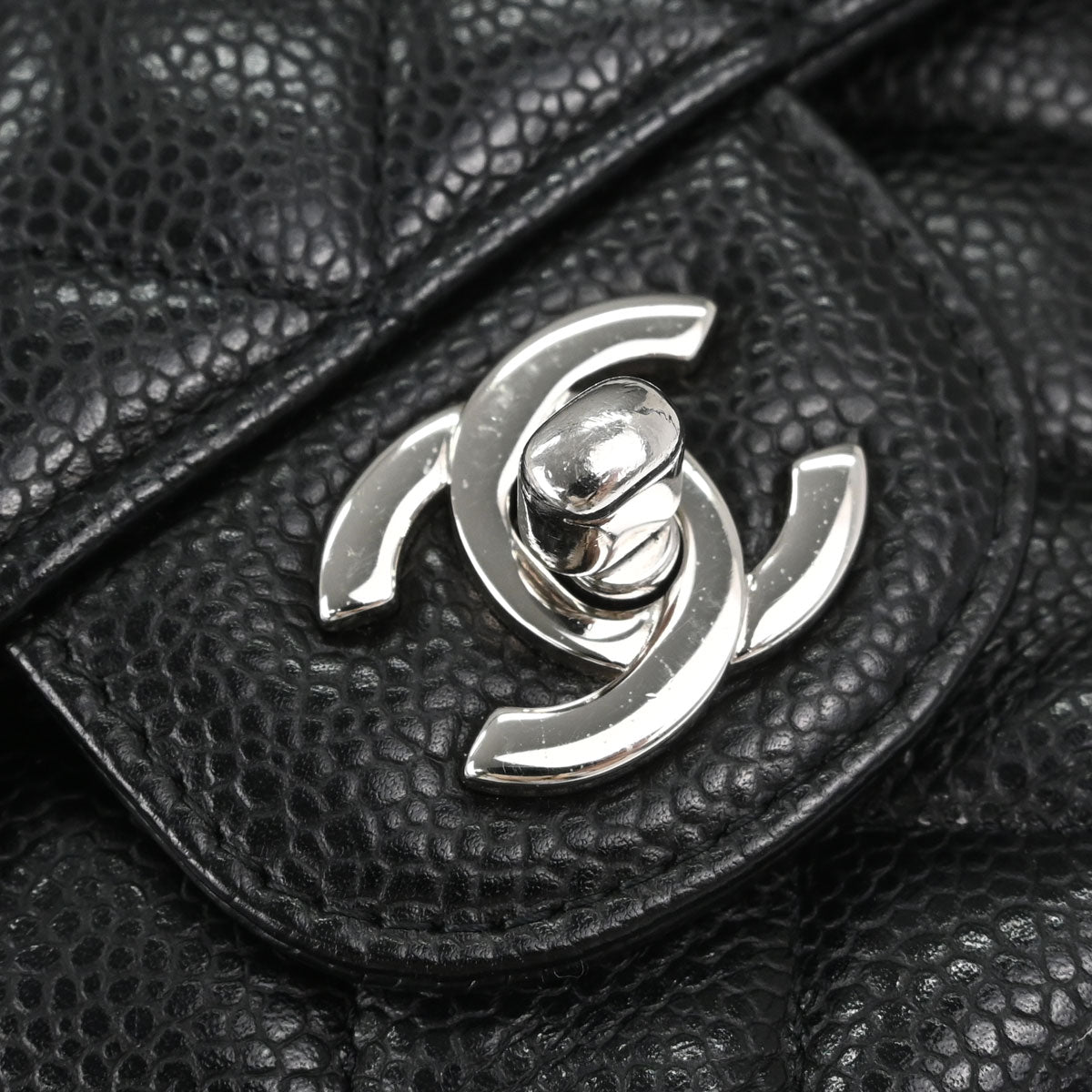 Chanel 2019 Black Caviar Skin Small Classic Double Flap Shoulder Bag
