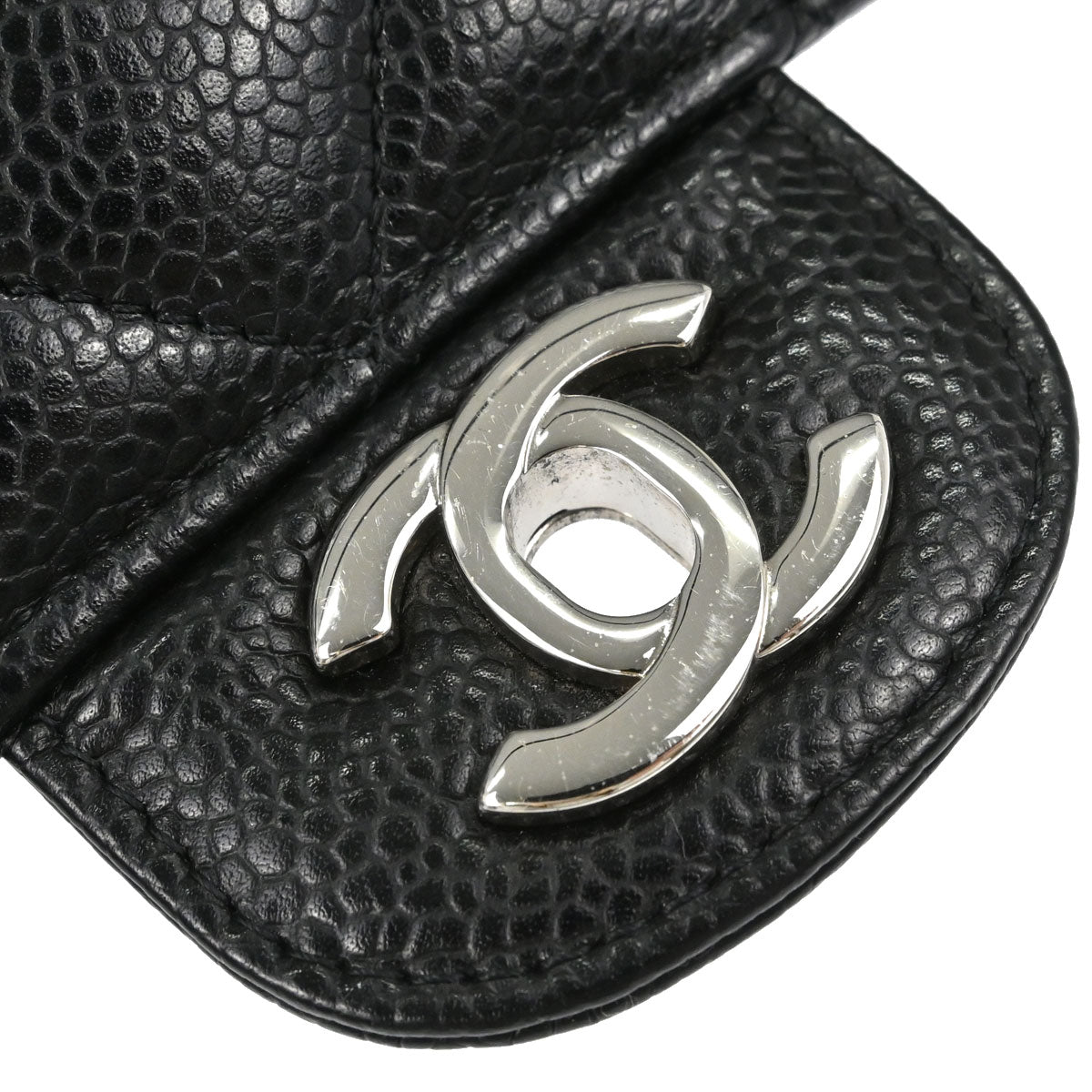 Chanel 2019 Black Caviar Skin Small Classic Double Flap Shoulder Bag