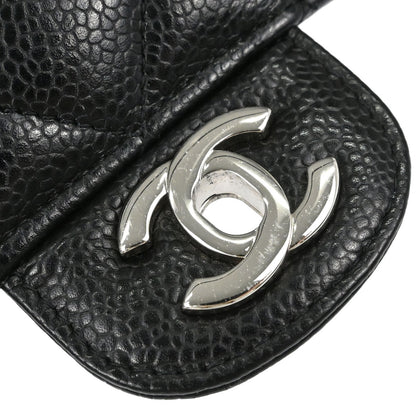 Chanel 2019 Black Caviar Skin Small Classic Double Flap Shoulder Bag