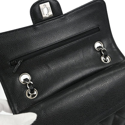 Chanel 2019 Black Caviar Skin Small Classic Double Flap Shoulder Bag