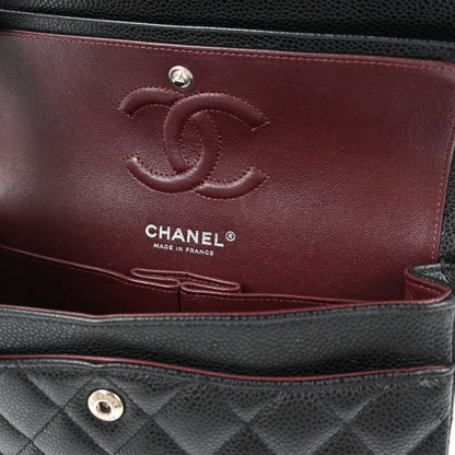 Chanel 2019 Black Caviar Skin Small Classic Double Flap Shoulder Bag