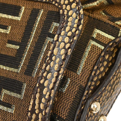 Fendi Brown Canvas Tobacco Zucca Chef Handbag