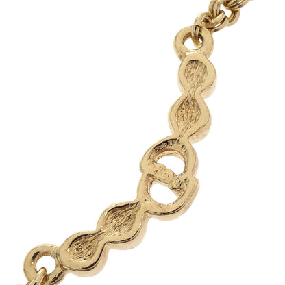 Christian Dior Necklace Pendant Gold Rhinestone