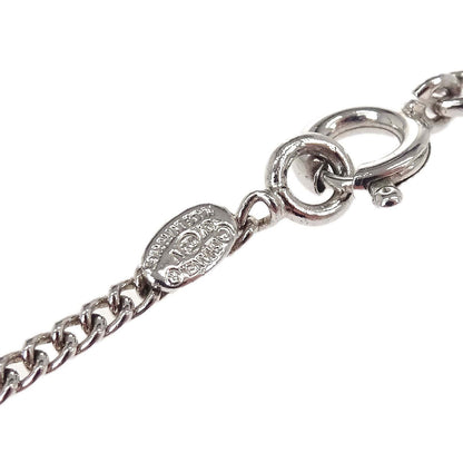 Chanel CC Chain Necklace Pendant Silver Rhinestone 07V