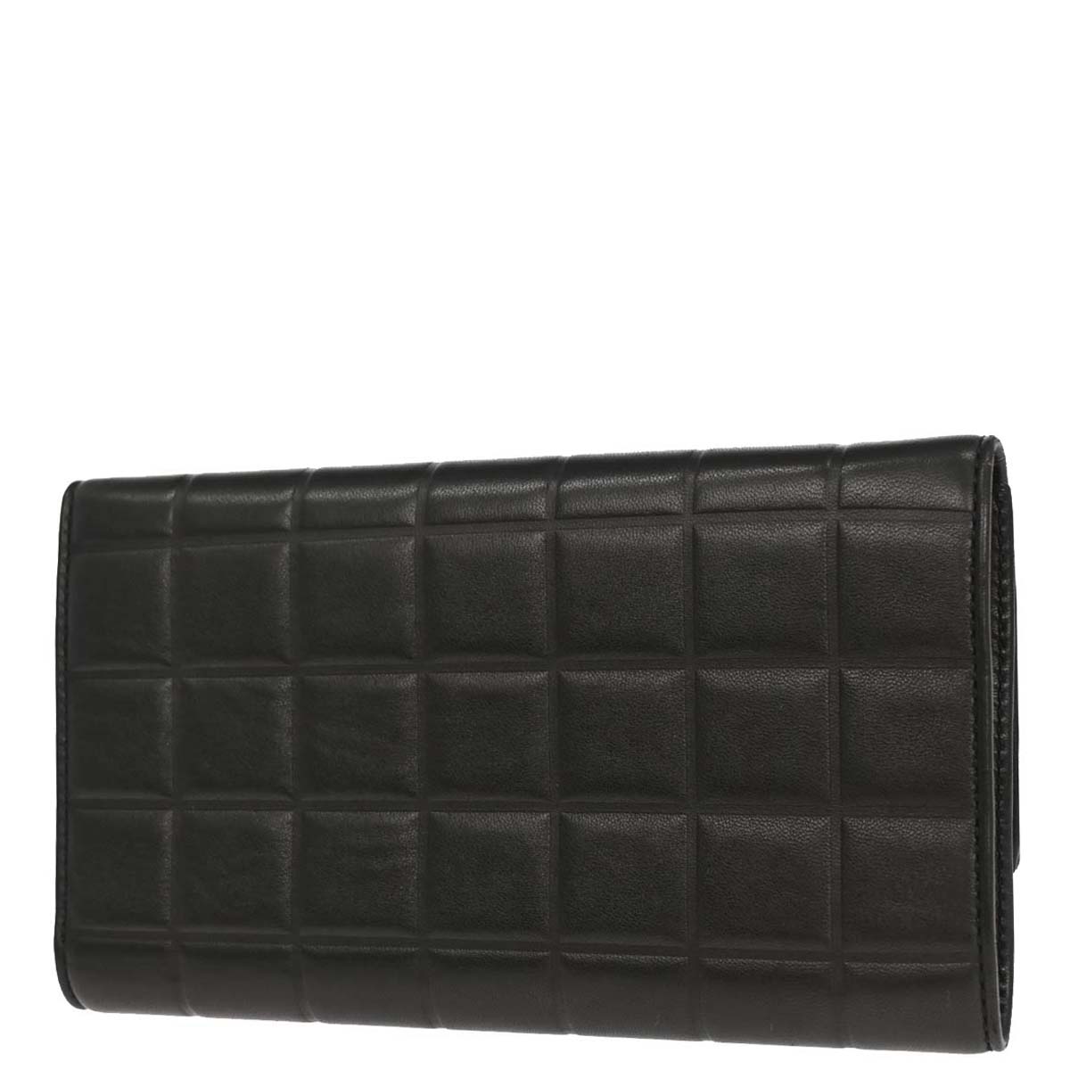 Chanel 2001-2003 Black Lambskin Choco Bar Wallet