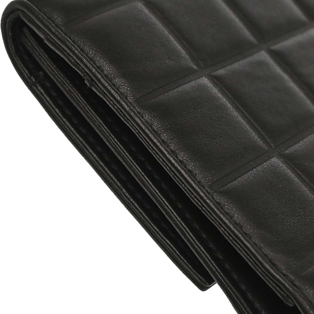Chanel 2001-2003 Black Lambskin Choco Bar Wallet