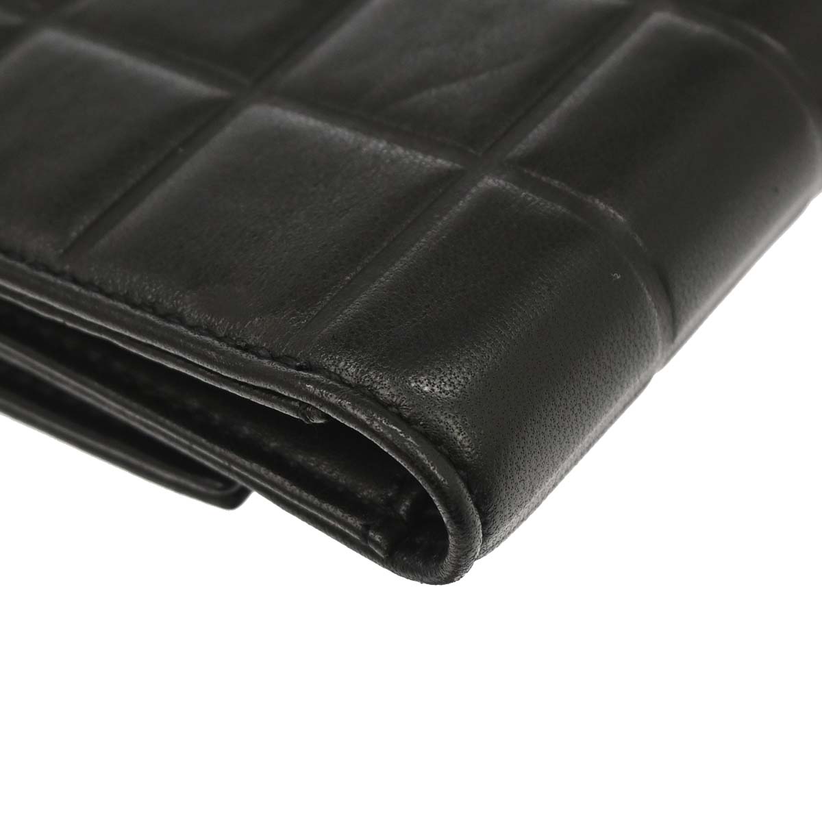 Chanel 2001-2003 Black Lambskin Choco Bar Wallet