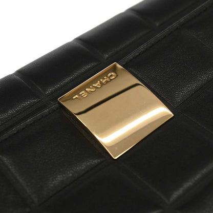 Chanel 2001-2003 Black Lambskin Choco Bar Wallet