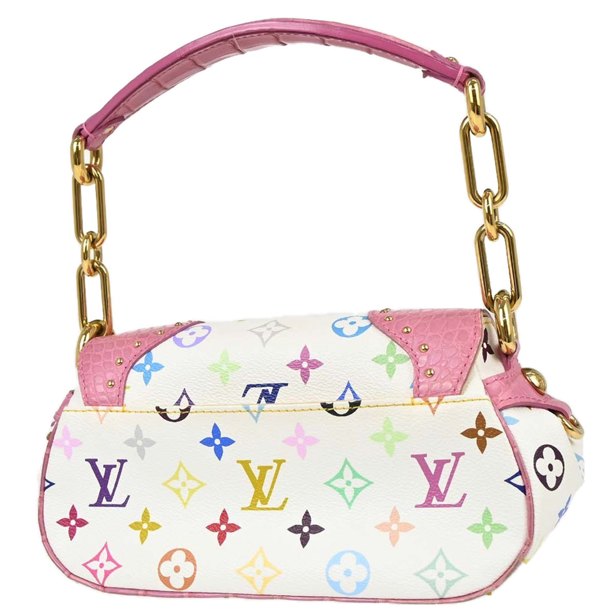 Louis Vuitton * White Pink Crocodile Multicolor Marilyn M40450