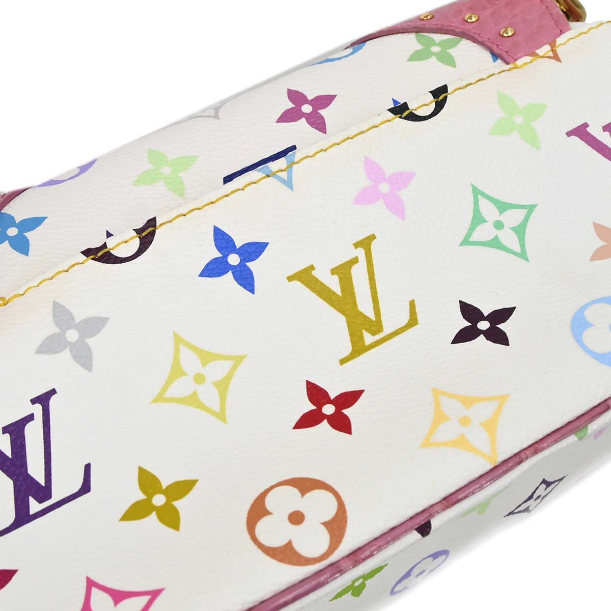 Louis Vuitton * White Pink Crocodile Multicolor Marilyn M40450