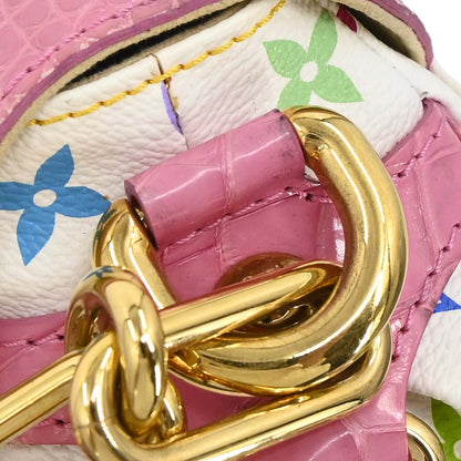 Louis Vuitton * White Pink Crocodile Multicolor Marilyn M40450