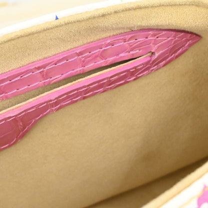 Louis Vuitton * White Pink Crocodile Multicolor Marilyn M40450
