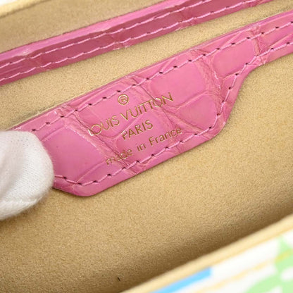 Louis Vuitton * White Pink Crocodile Multicolor Marilyn M40450