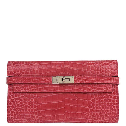 Hermes * Bougainvillier Alligator Kelly Wallet