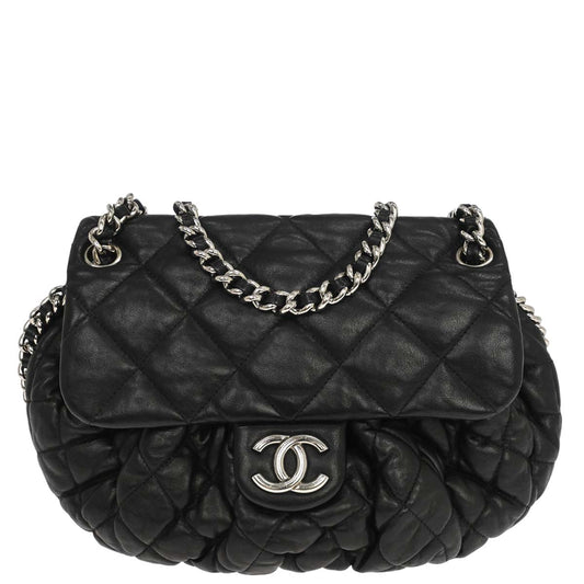 Chanel 2011 Black Calfskin Chain Around Shoulder Bag