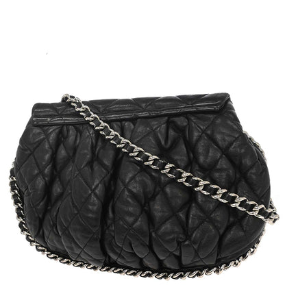 Chanel 2011 Black Calfskin Chain Around Shoulder Bag