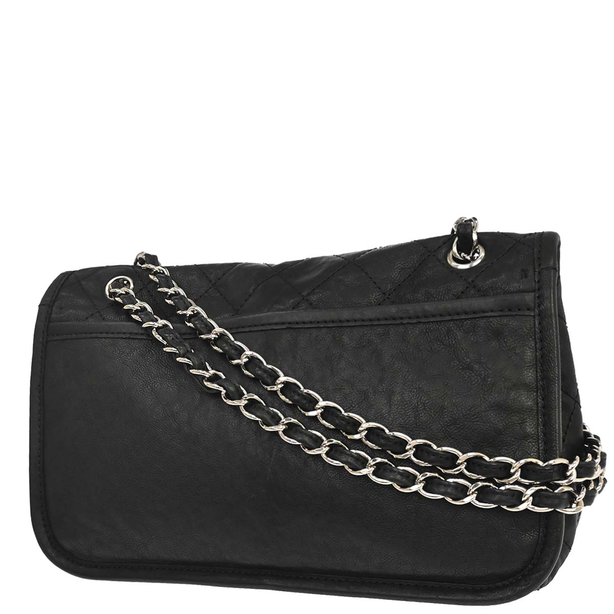 Chanel Black Lambskin Natural Beauty Split Pocket Flap Bag Shoulder Bag