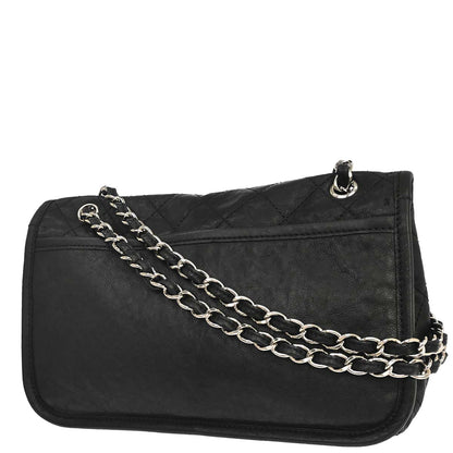 Chanel Black Lambskin Natural Beauty Split Pocket Flap Bag Shoulder Bag