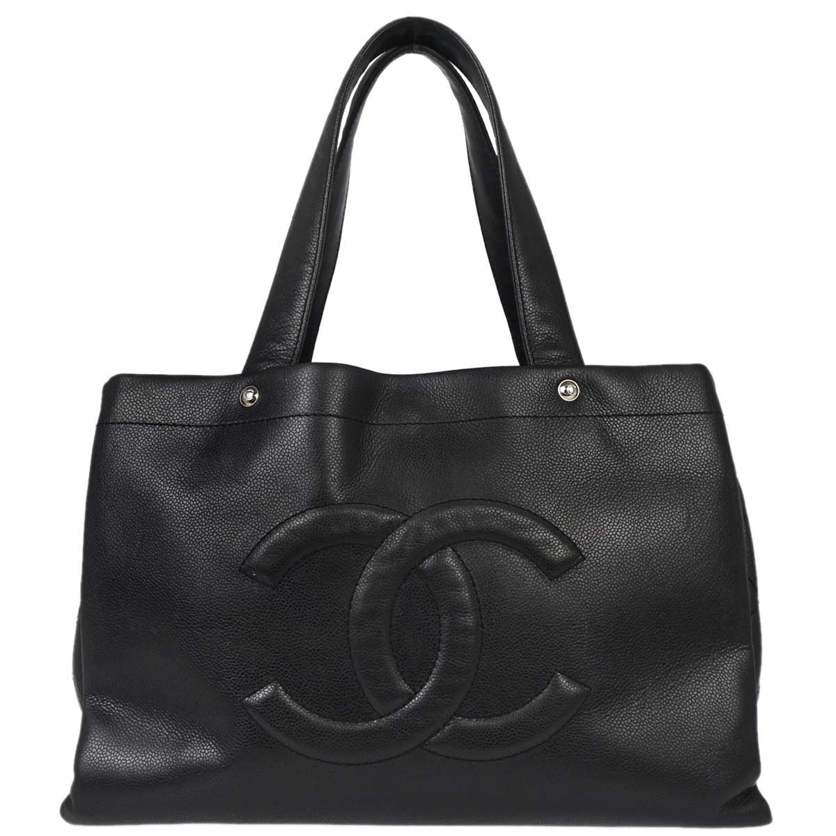 Chanel Black Caviar Skin Tote Handbag