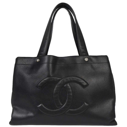 Chanel Black Caviar Skin Tote Handbag