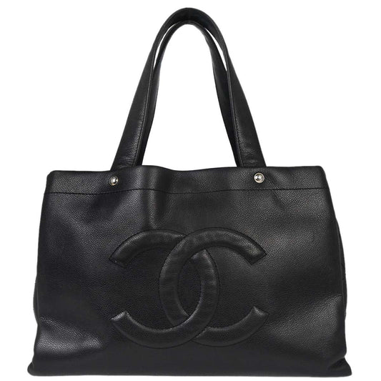 Chanel Black Caviar Skin Tote Handbag