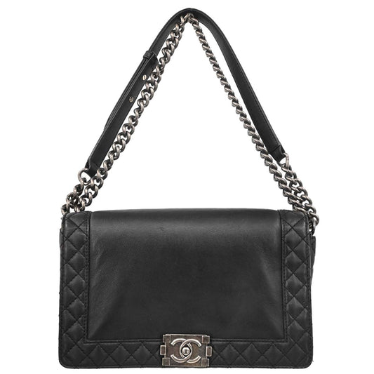 Boy Chanel 2013-2014 Black Lambskin Medium Shoulder Bag