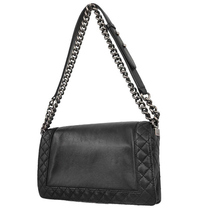 Boy Chanel 2013-2014 Black Lambskin Medium Shoulder Bag