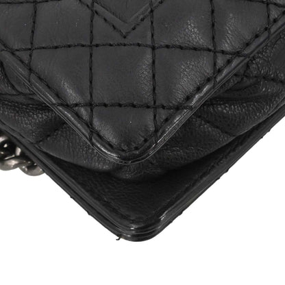 Boy Chanel 2013-2014 Black Lambskin Medium Shoulder Bag