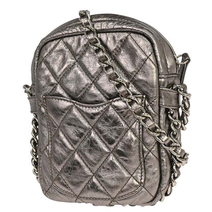 Chanel 2008-2009 Silver Calfskin Chain Around Shoulder Bag