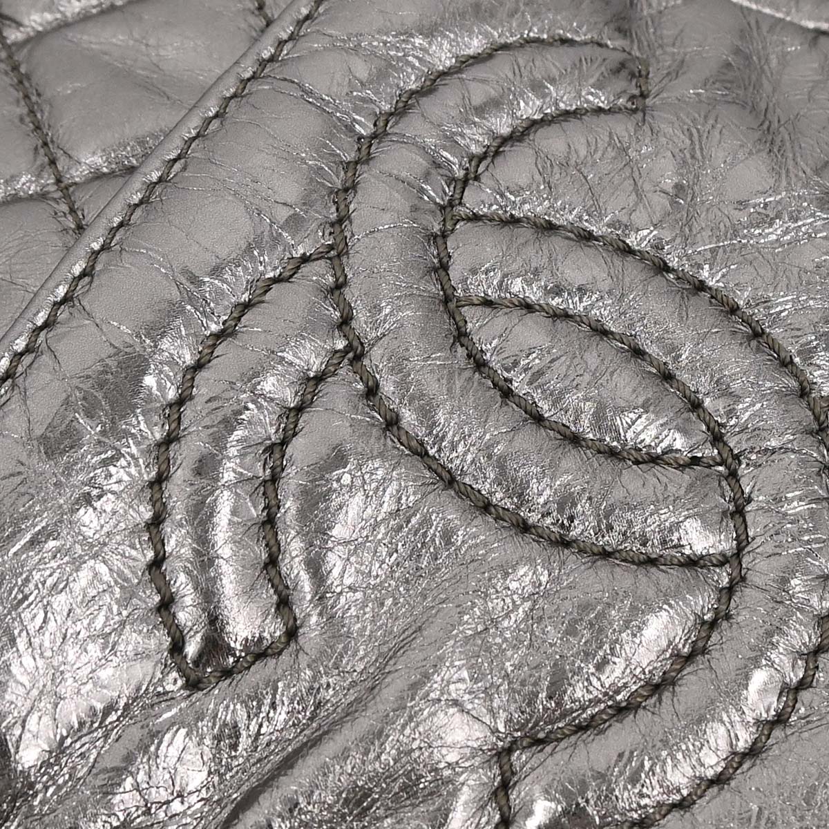 Chanel 2008-2009 Silver Calfskin Chain Around Shoulder Bag