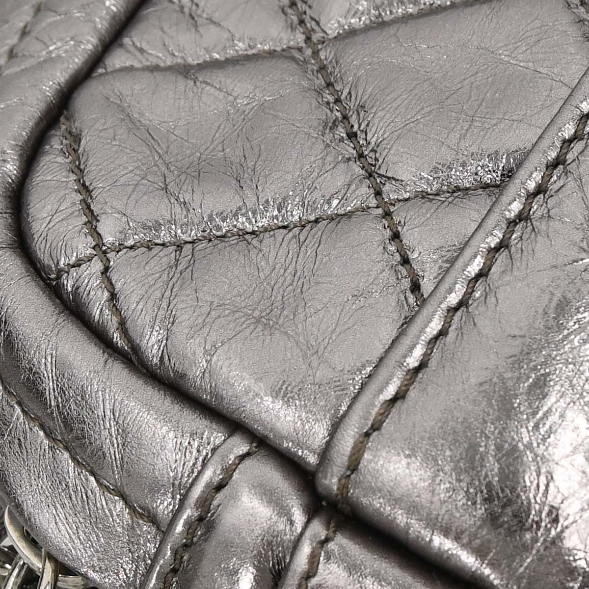 Chanel 2008-2009 Silver Calfskin Chain Around Shoulder Bag