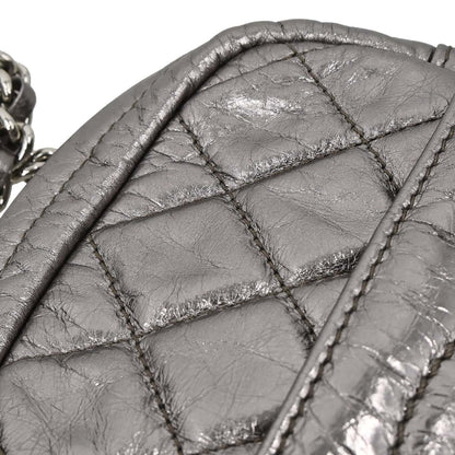 Chanel 2008-2009 Silver Calfskin Chain Around Shoulder Bag