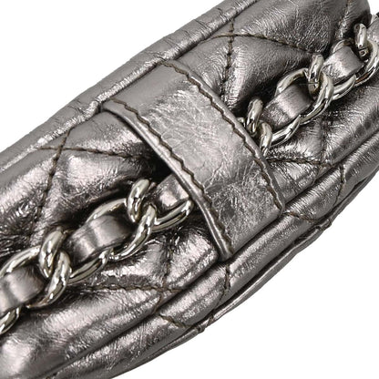 Chanel 2008-2009 Silver Calfskin Chain Around Shoulder Bag