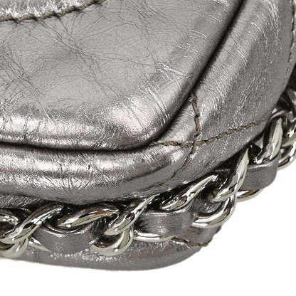 Chanel 2008-2009 Silver Calfskin Chain Around Shoulder Bag