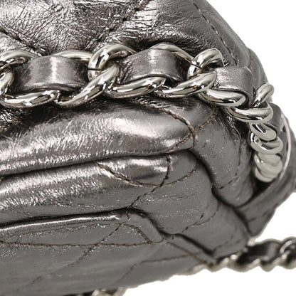Chanel 2008-2009 Silver Calfskin Chain Around Shoulder Bag