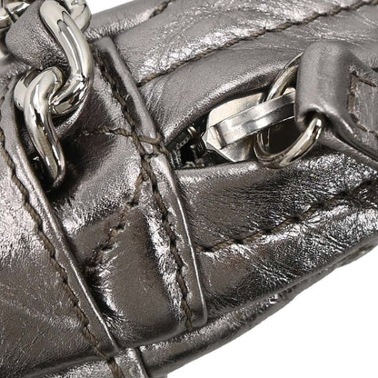 Chanel 2008-2009 Silver Calfskin Chain Around Shoulder Bag