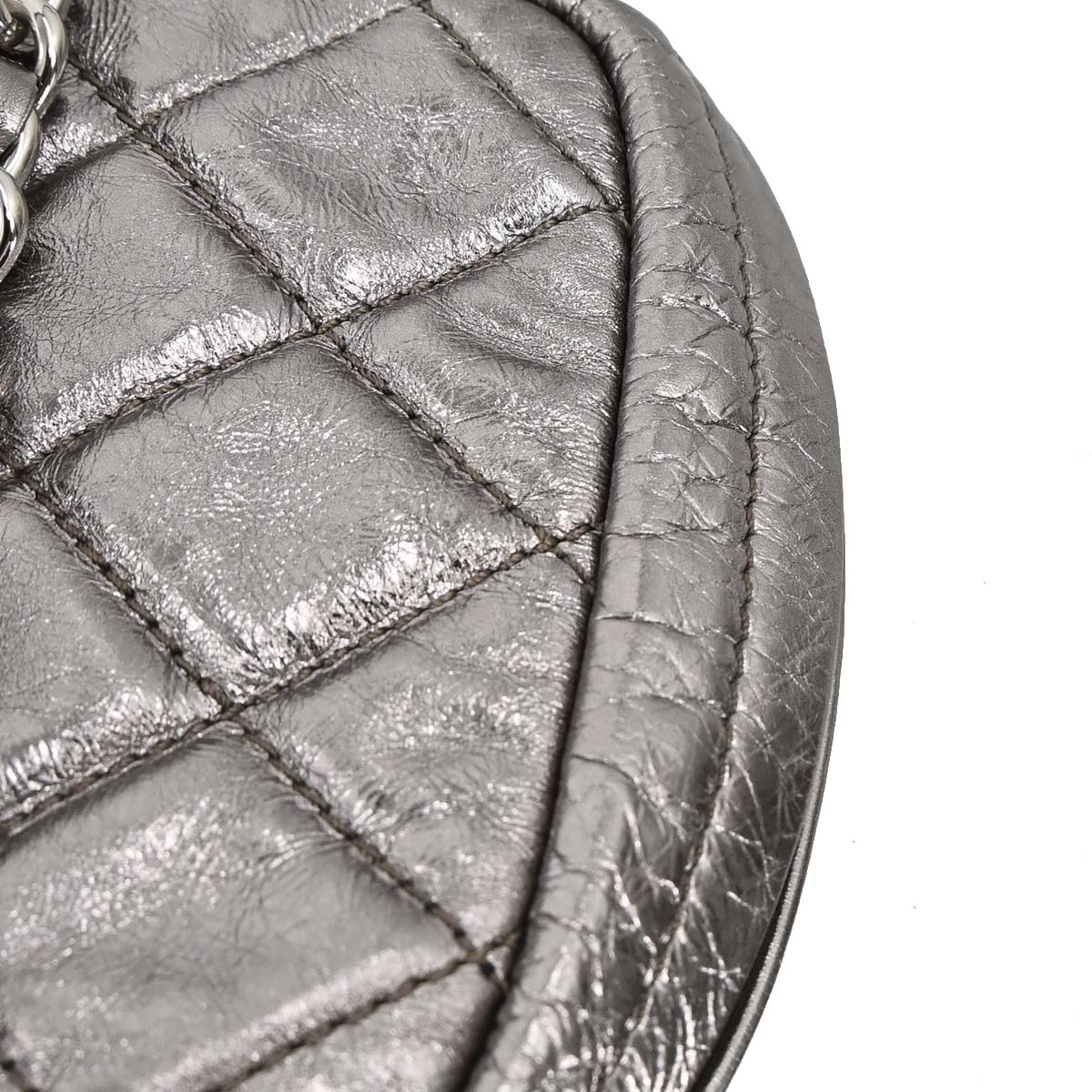 Chanel 2008-2009 Silver Calfskin Chain Around Shoulder Bag
