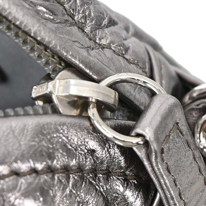 Chanel 2008-2009 Silver Calfskin Chain Around Shoulder Bag