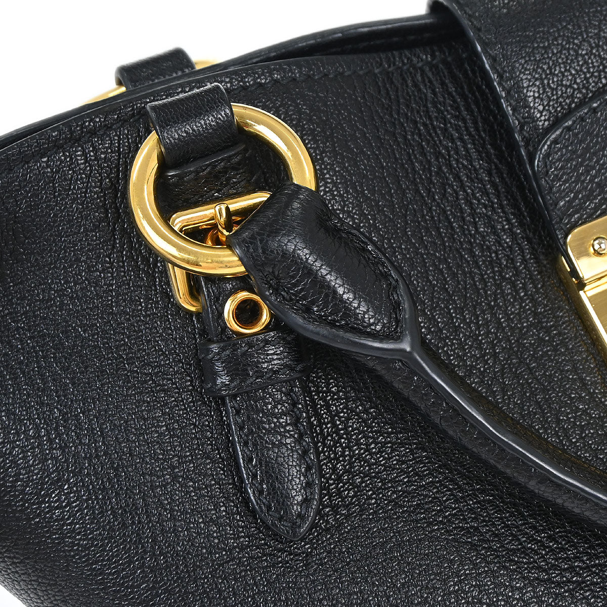 Miu Miu Black Chevre 2way Shoulder Tote Bag