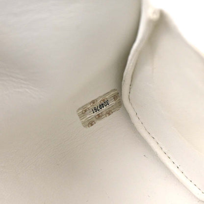 Chanel 1994-1996 White Lambskin Straight Flap Shoulder Bag