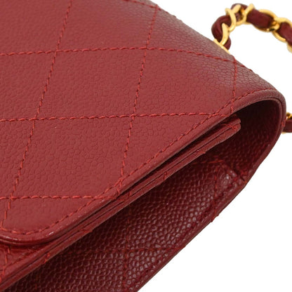 Chanel Red Caviar Skin Jumbo Classic Flap Shoulder Bag