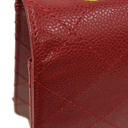 Chanel Red Caviar Skin Jumbo Classic Flap Shoulder Bag