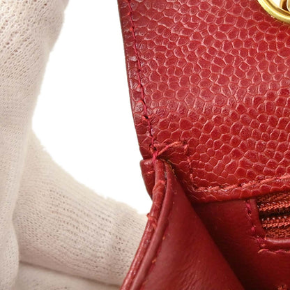 Chanel Red Caviar Skin Jumbo Classic Flap Shoulder Bag
