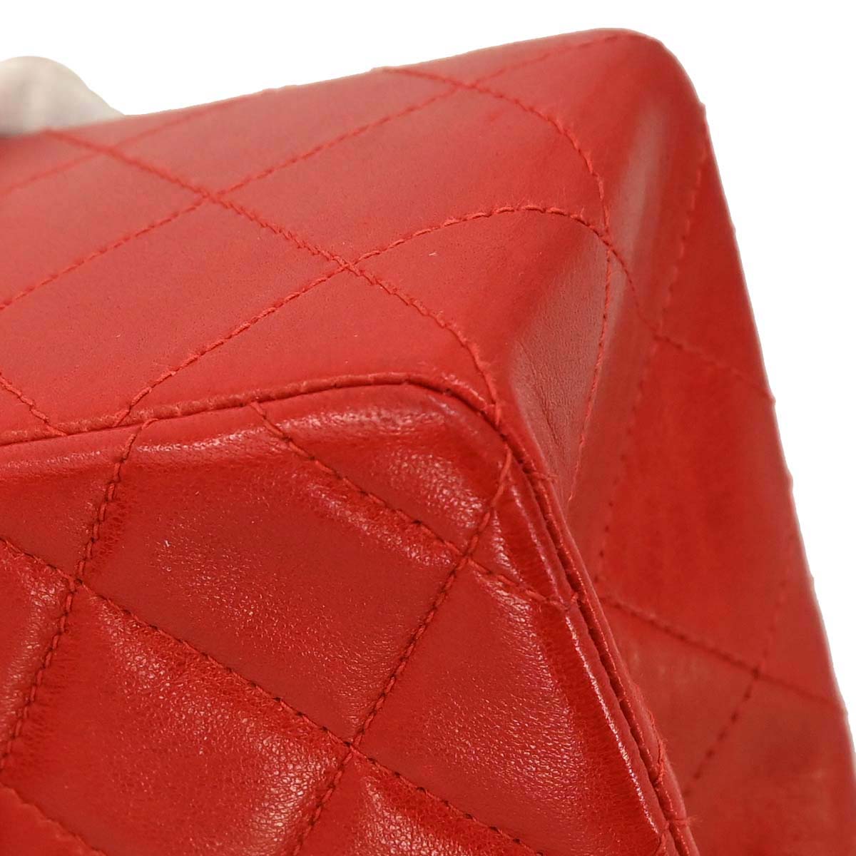 Chanel Red Lambskin Mini Classic Square Flap Shoulder Bag 17