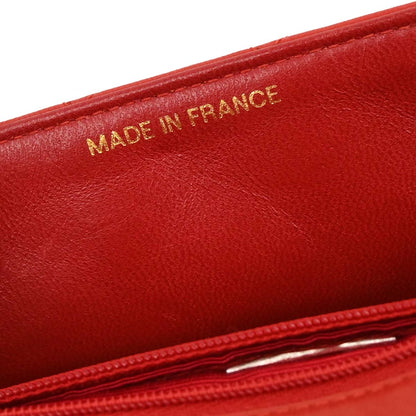 Chanel Red Lambskin Mini Classic Square Flap Shoulder Bag 17