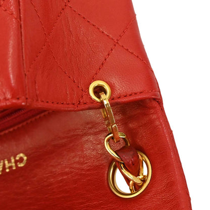 Chanel Red Lambskin Mini Classic Square Flap Shoulder Bag 17