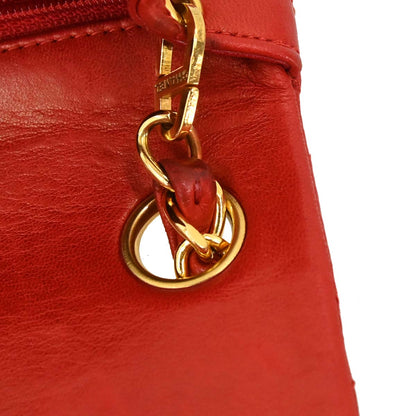 Chanel Red Lambskin Mini Classic Square Flap Shoulder Bag 17
