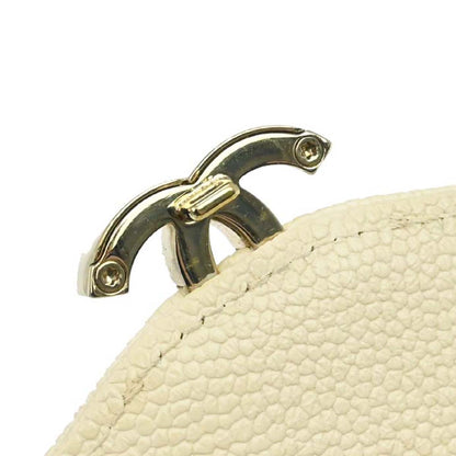 Chanel 2018 White Caviar Skin WOC Wallet on Chain Bag