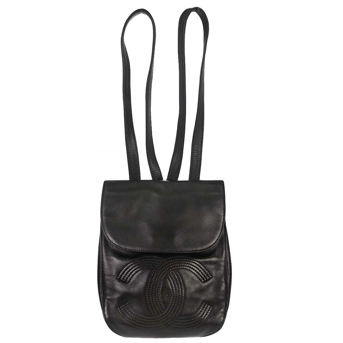 Chanel 1996-1997 Black Lambskin Backpack