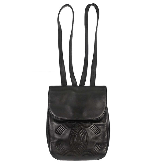 Chanel 1996-1997 Black Lambskin Backpack